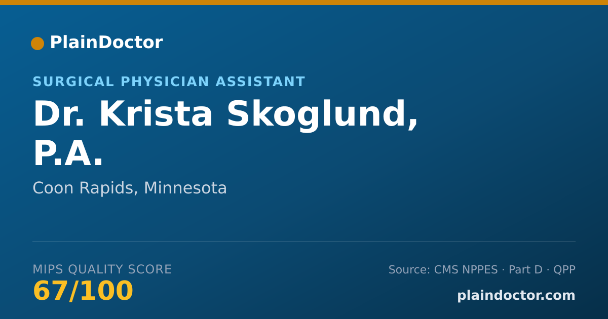 Shareable card for Krista Skoglund, P.A. - Surgical Physician Assistant, Coon Rapids, MN