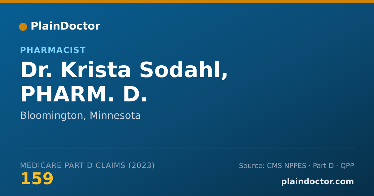 Shareable card for Krista Sodahl, PHARM. D. - Pharmacist, Bloomington, MN