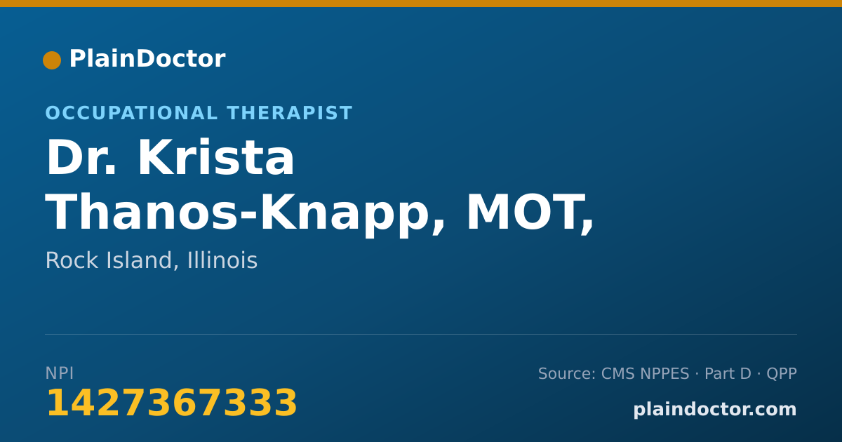 Shareable card for Krista Thanos-Knapp, MOT, OTR/L - Occupational Therapist, Rock Island, IL