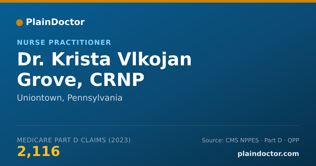Shareable card for Krista Vlkojan Grove, CRNP - Nurse Practitioner, Uniontown, PA
