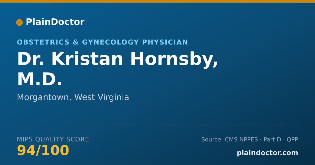 Shareable card for Kristan Hornsby, M.D. - Obstetrics & Gynecology Physician, Morgantown, WV