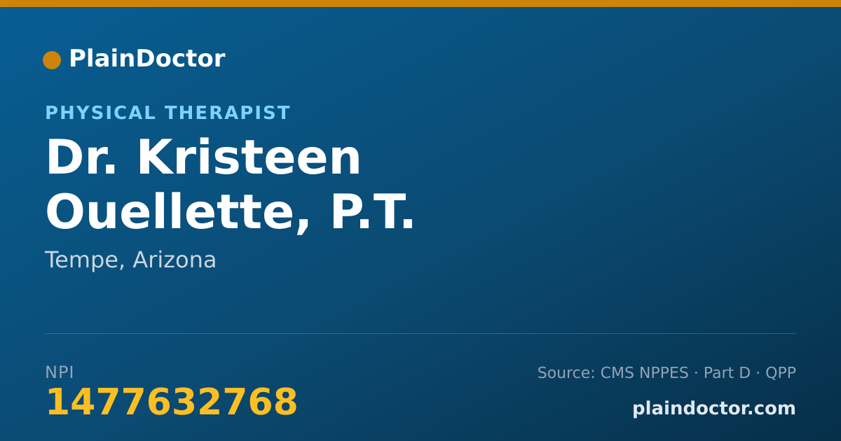 Shareable card for Kristeen Ouellette, P.T. - Physical Therapist, Tempe, AZ