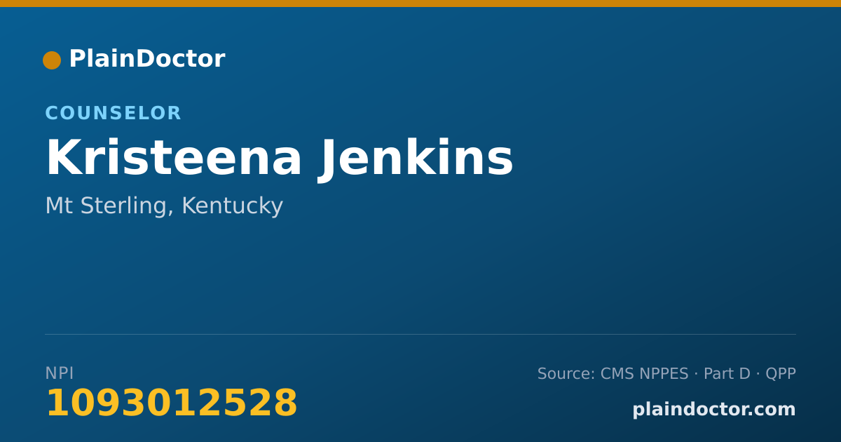 Shareable card for Kristeena Jenkins - Counselor, Mt Sterling, KY