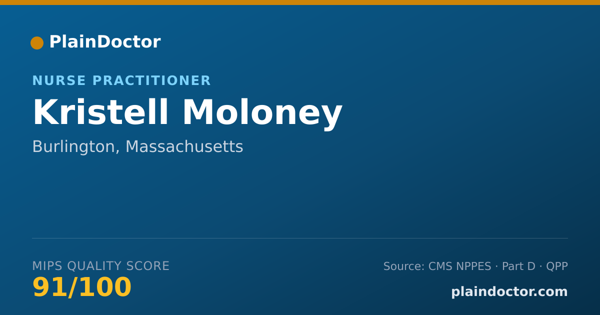 Shareable card for Kristell Moloney - Nurse Practitioner, Burlington, MA