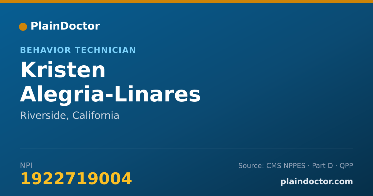 Shareable card for Kristen Alegria-Linares - Behavior Technician, Riverside, CA