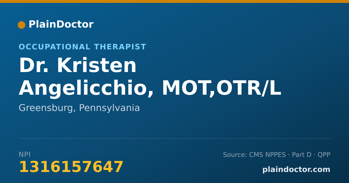 Shareable card for Kristen Angelicchio, MOT,OTR/L - Occupational Therapist, Greensburg, PA
