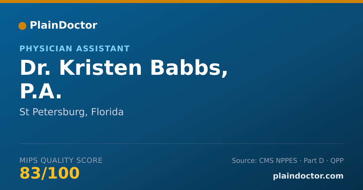 Shareable card for Kristen Babbs, P.A. - Physician Assistant, St Petersburg, FL