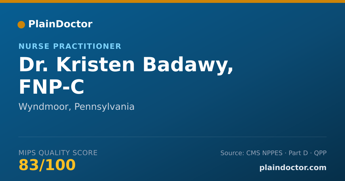 Shareable card for Kristen Badawy, FNP-C - Nurse Practitioner, Wyndmoor, PA