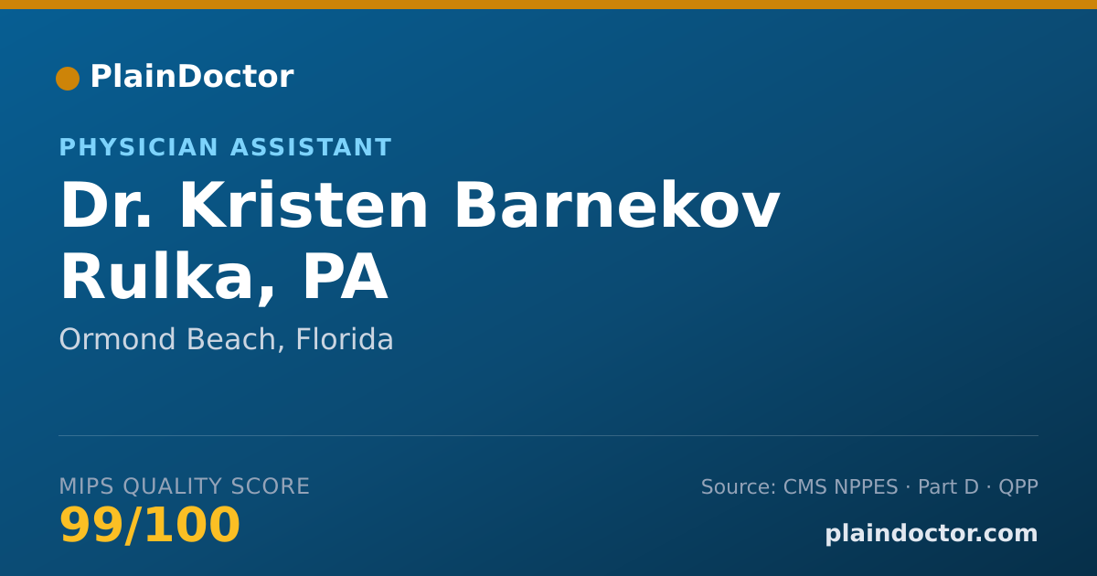 Shareable card for Kristen Barnekov Rulka, PA - Physician Assistant, Ormond Beach, FL