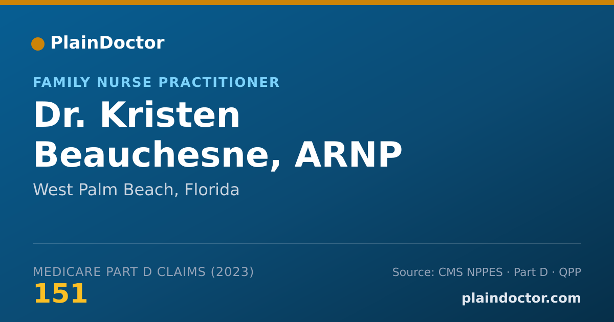 Shareable card for Kristen Beauchesne, ARNP - Family Nurse Practitioner, West Palm Beach, FL
