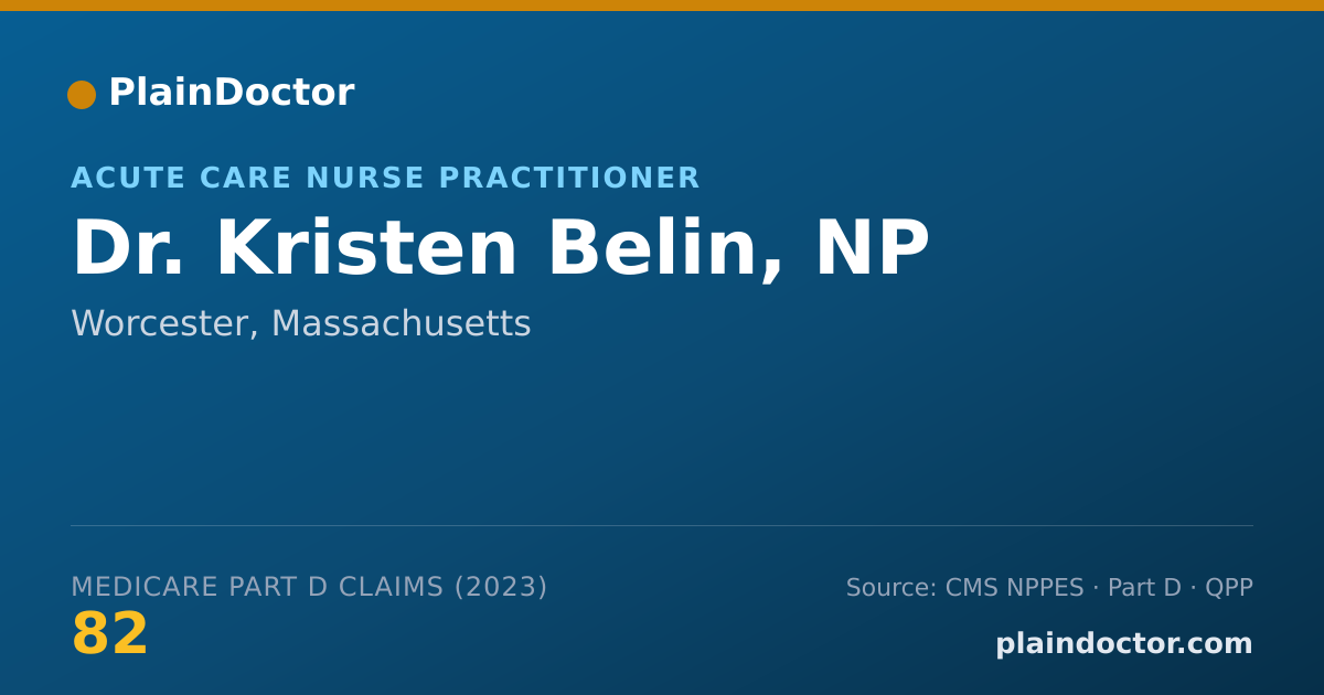 Shareable card for Kristen Belin, NP - Acute Care Nurse Practitioner, Worcester, MA