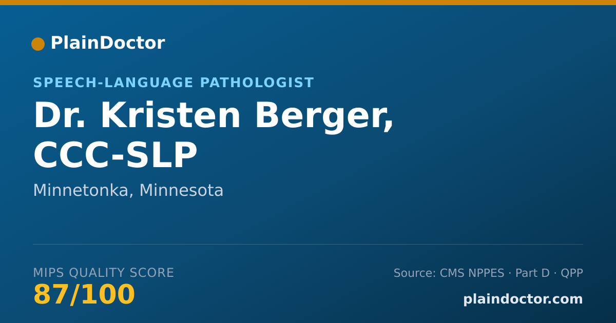 Shareable card for Kristen Berger, CCC-SLP - Speech-Language Pathologist, Minnetonka, MN