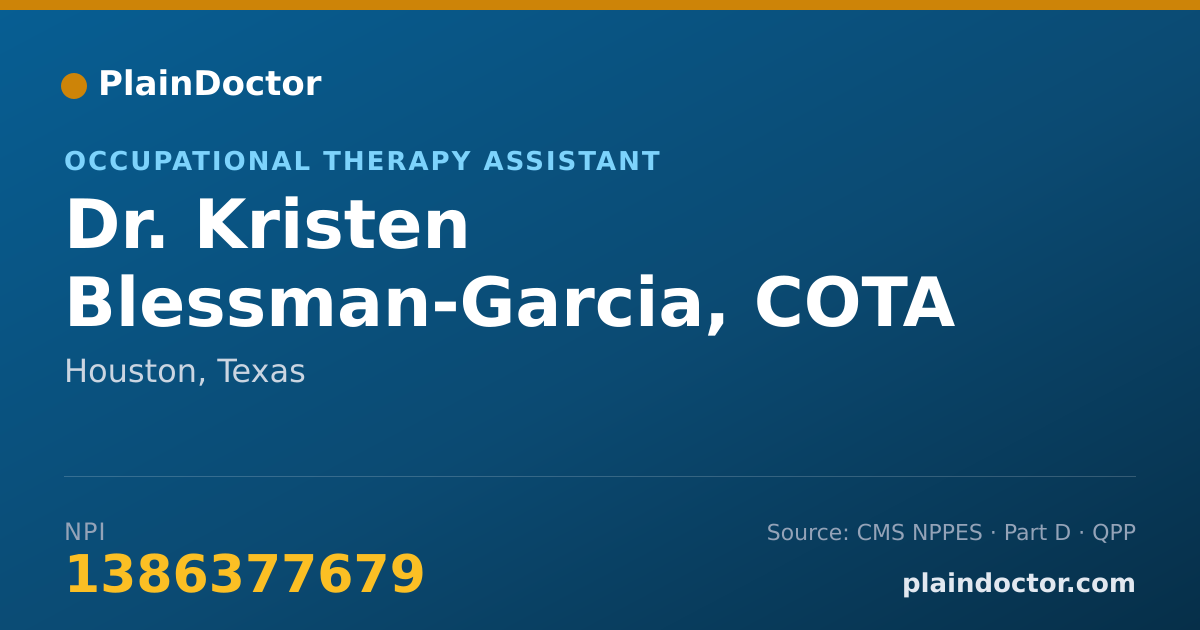 Shareable card for Kristen Blessman-Garcia, COTA - Occupational Therapy Assistant, Houston, TX