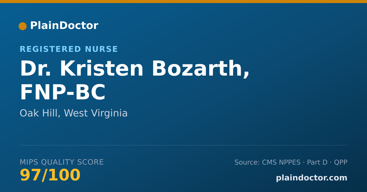 Shareable card for Kristen Bozarth, FNP-BC - Registered Nurse, Oak Hill, WV