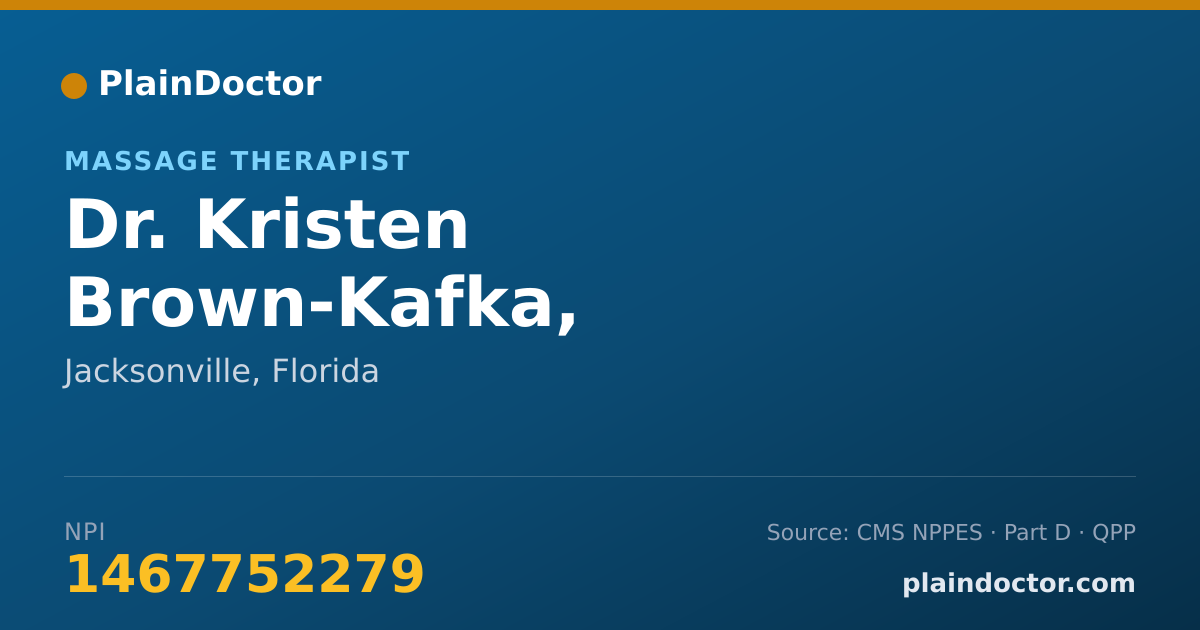 Shareable card for Kristen Brown-Kafka, NCTMB,L.M.T - Massage Therapist, Jacksonville, FL
