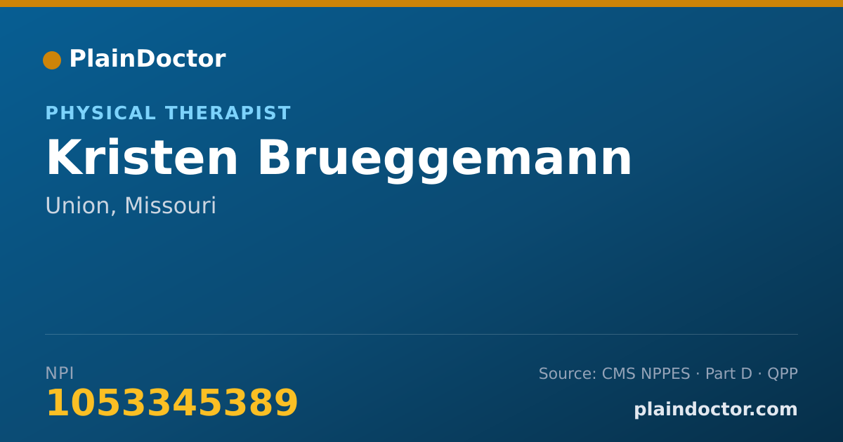 Shareable card for Kristen Brueggemann - Physical Therapist, Union, MO