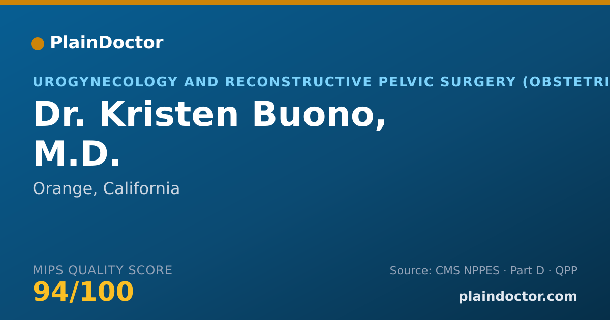 Shareable card for Kristen Buono, M.D. - Urogynecology and Reconstructive Pelvic Surgery (Obstetrics & Gynecology) Physician, Orange, CA