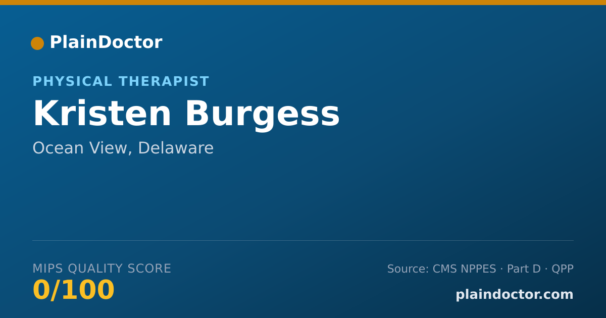 Shareable card for Kristen Burgess - Physical Therapist, Ocean View, DE