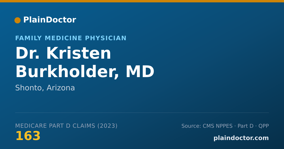 Shareable card for Kristen Burkholder, MD - Family Medicine Physician, Shonto, AZ