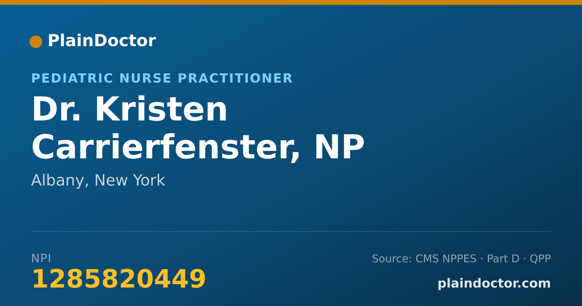 Shareable card for Kristen Carrierfenster, NP - Pediatric Nurse Practitioner, Albany, NY
