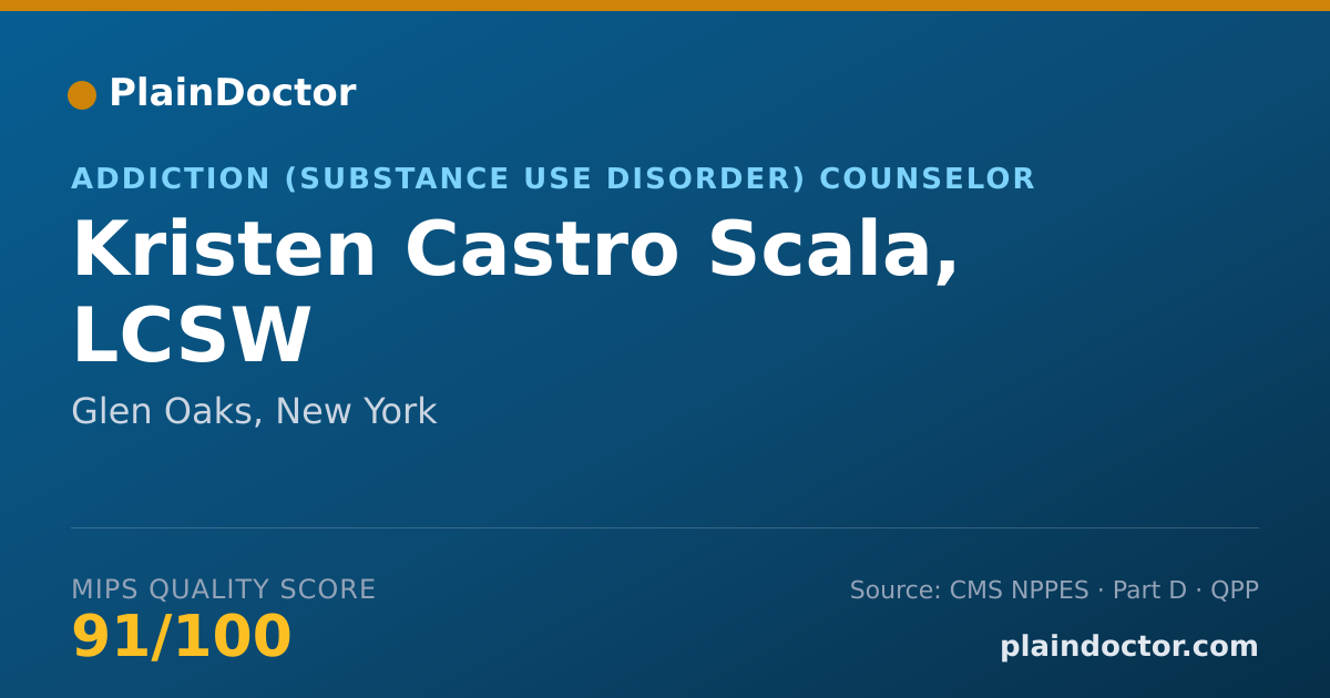 Shareable card for Kristen Castro Scala, LCSW - Addiction (Substance Use Disorder) Counselor, Glen Oaks, NY