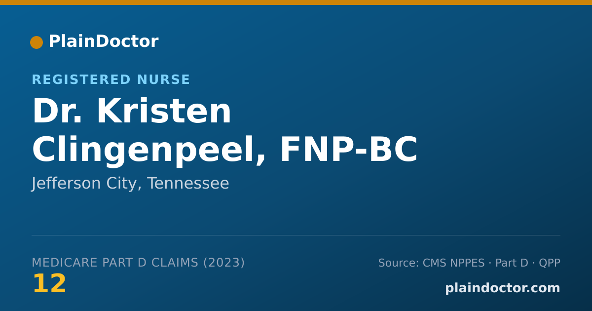 Shareable card for Kristen Clingenpeel, FNP-BC - Registered Nurse, Jefferson City, TN