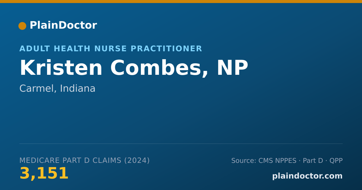 Shareable card for Kristen Combes, NP - Adult Health Nurse Practitioner, Carmel, IN