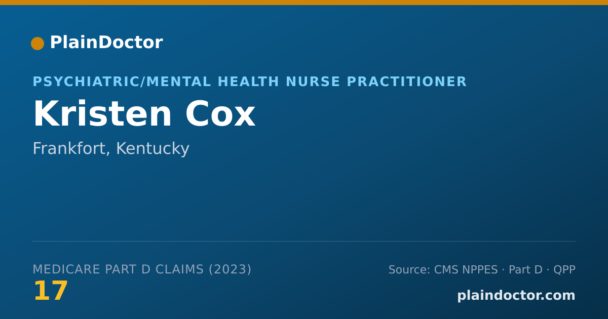 Shareable card for Kristen Cox - Psychiatric/Mental Health Nurse Practitioner, Frankfort, KY