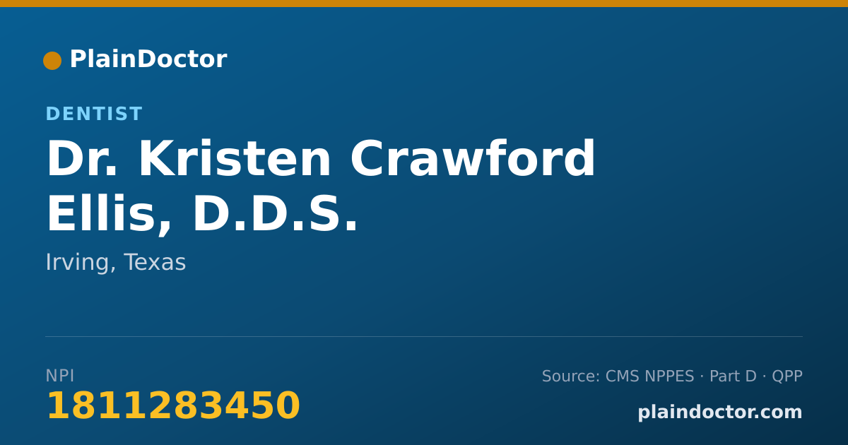 Shareable card for Kristen Crawford Ellis, D.D.S. - Dentist, Irving, TX