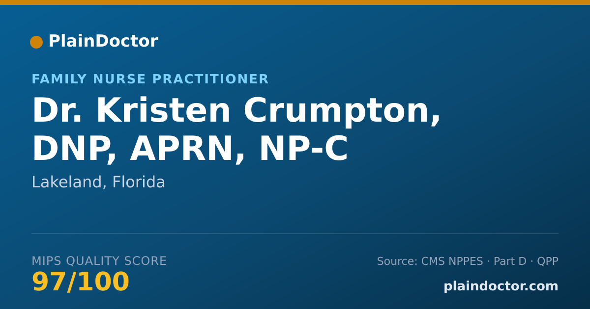 Shareable card for Kristen Crumpton, DNP, APRN, NP-C - Family Nurse Practitioner, Lakeland, FL