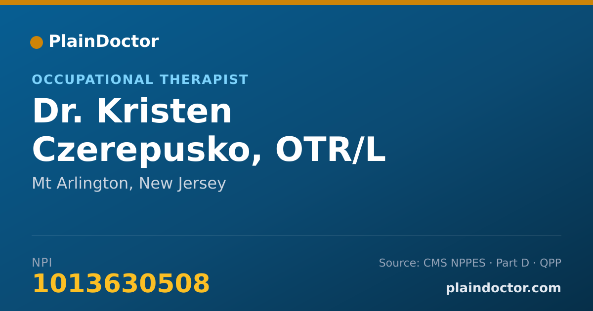 Shareable card for Kristen Czerepusko, OTR/L - Occupational Therapist, Mt Arlington, NJ