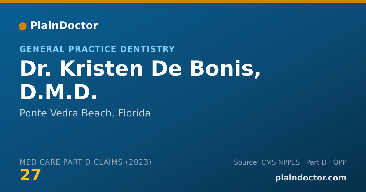 Shareable card for Kristen De Bonis, D.M.D. - General Practice Dentistry, Ponte Vedra Beach, FL