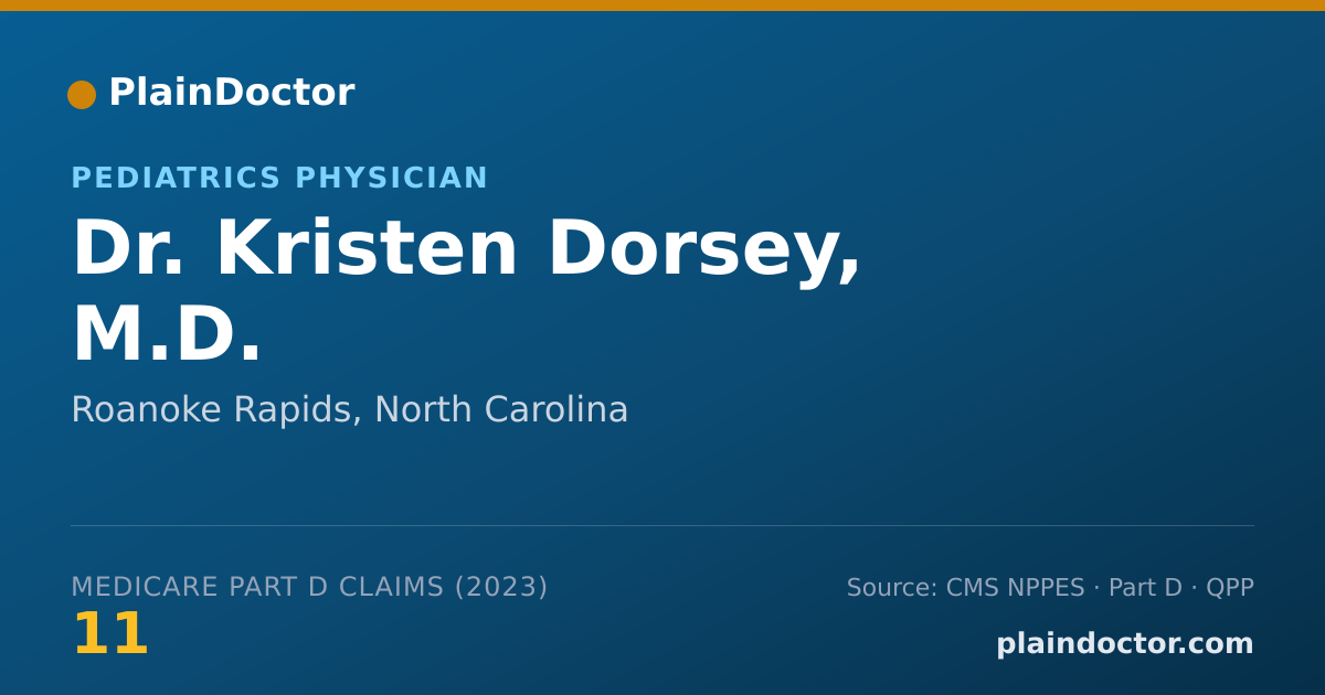 Shareable card for Kristen Dorsey, M.D. - Pediatrics Physician, Roanoke Rapids, NC