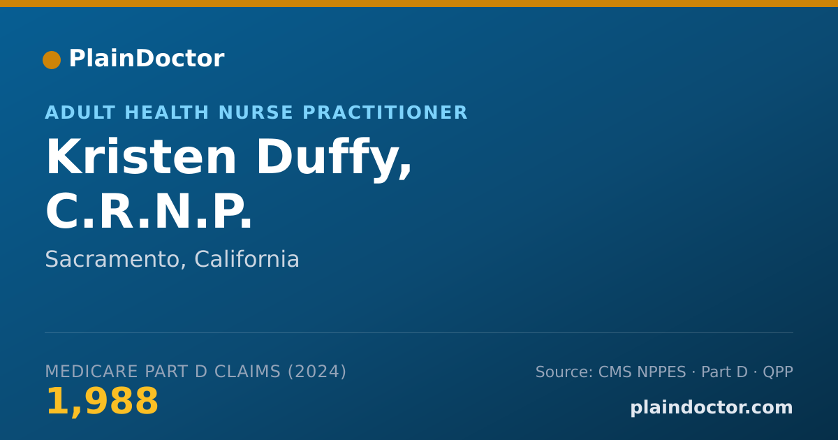 Shareable card for Kristen Duffy, C.R.N.P. - Adult Health Nurse Practitioner, Sacramento, CA