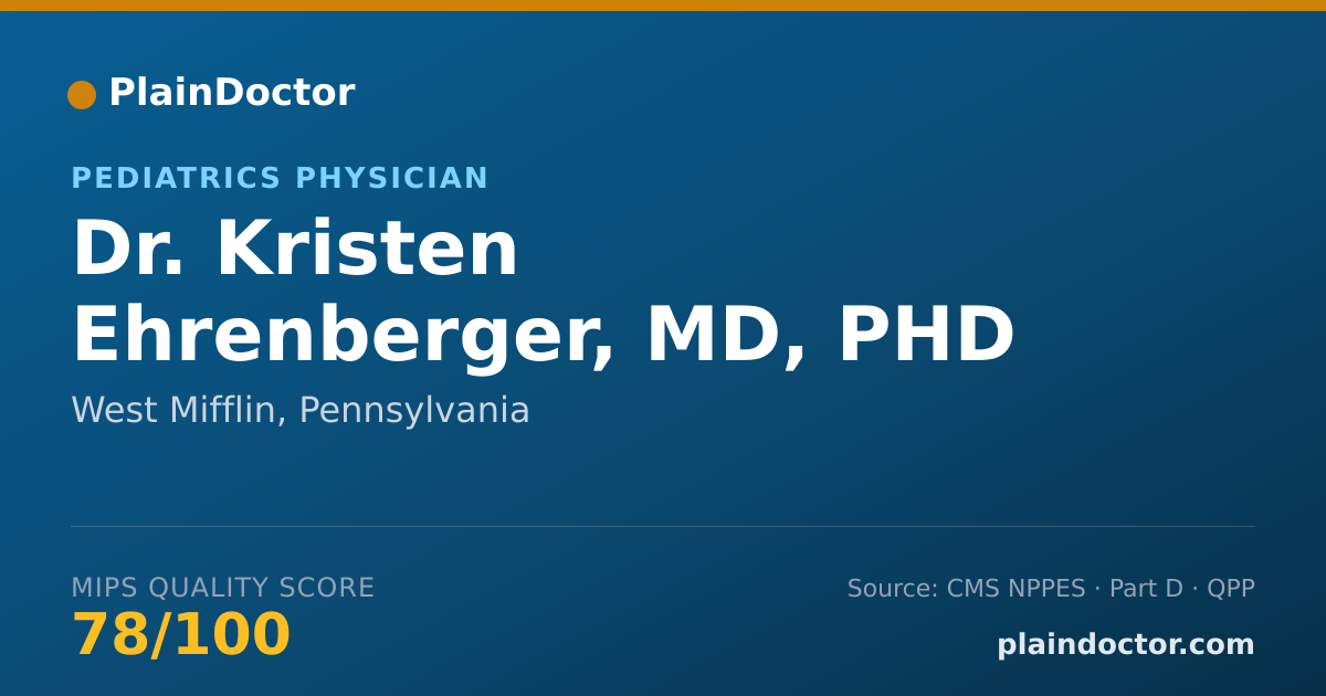 Shareable card for Kristen Ehrenberger, MD, PHD - Pediatrics Physician, West Mifflin, PA
