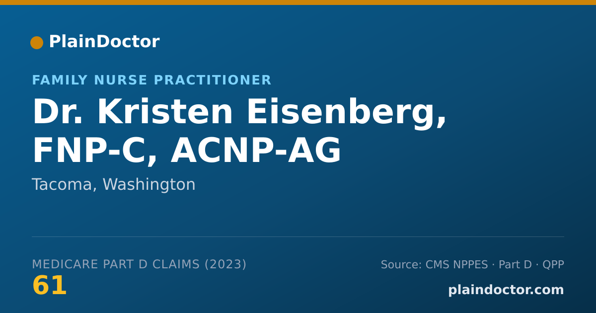 Shareable card for Kristen Eisenberg, FNP-C, ACNP-AG - Family Nurse Practitioner, Tacoma, WA