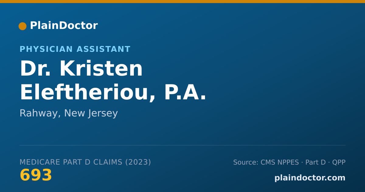 Shareable card for Kristen Eleftheriou, P.A. - Physician Assistant, Rahway, NJ