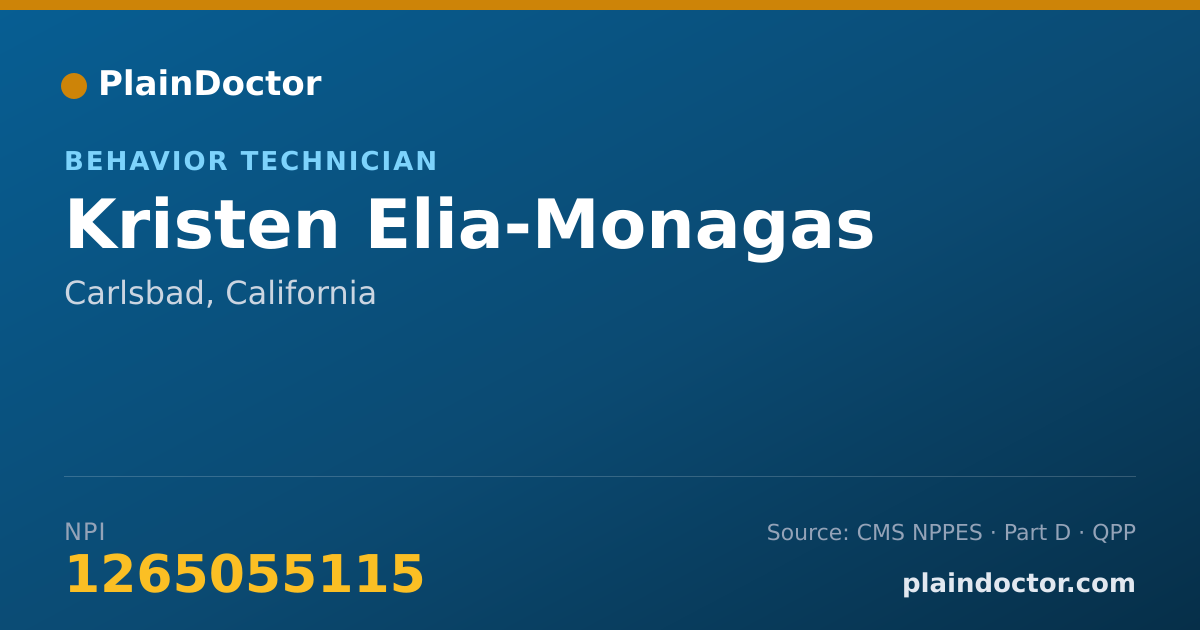 Shareable card for Kristen Elia-Monagas - Behavior Technician, Carlsbad, CA