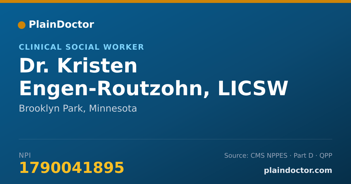 Shareable card for Kristen Engen-Routzohn, LICSW - Clinical Social Worker, Brooklyn Park, MN