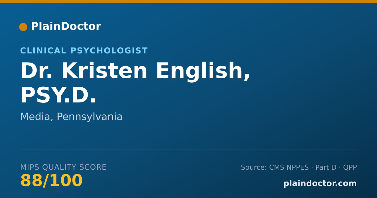 Shareable card for Kristen English, PSY.D. - Clinical Psychologist, Media, PA