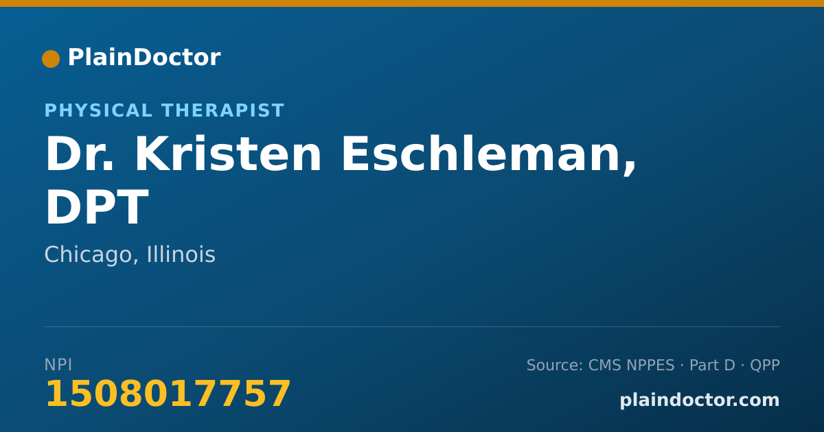 Shareable card for Kristen Eschleman, DPT - Physical Therapist, Chicago, IL