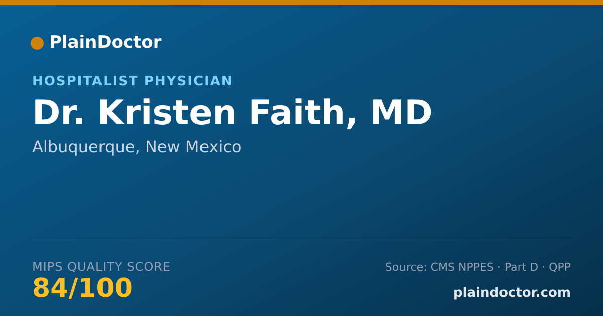 Shareable card for Kristen Faith, MD - Hospitalist Physician, Albuquerque, NM