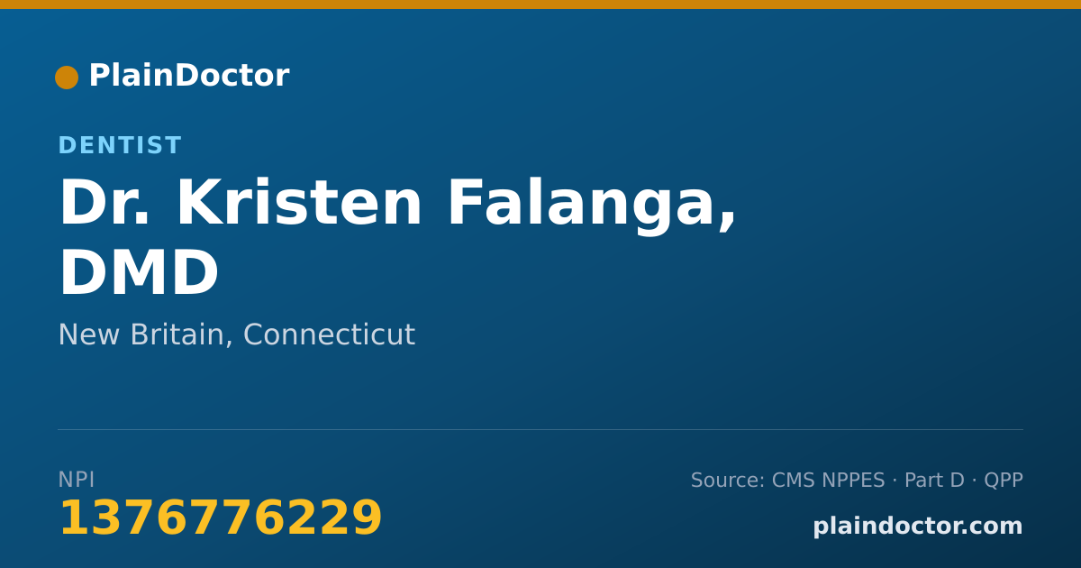 Shareable card for Kristen Falanga, DMD - Dentist, New Britain, CT