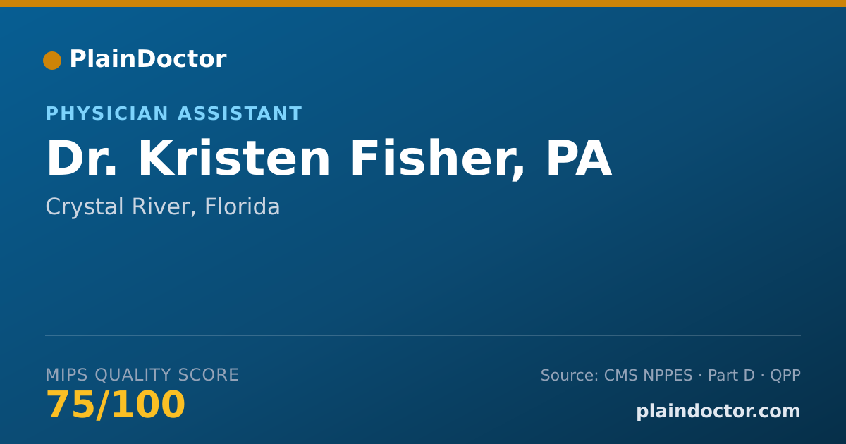 Shareable card for Kristen Fisher, PA - Physician Assistant, Crystal River, FL