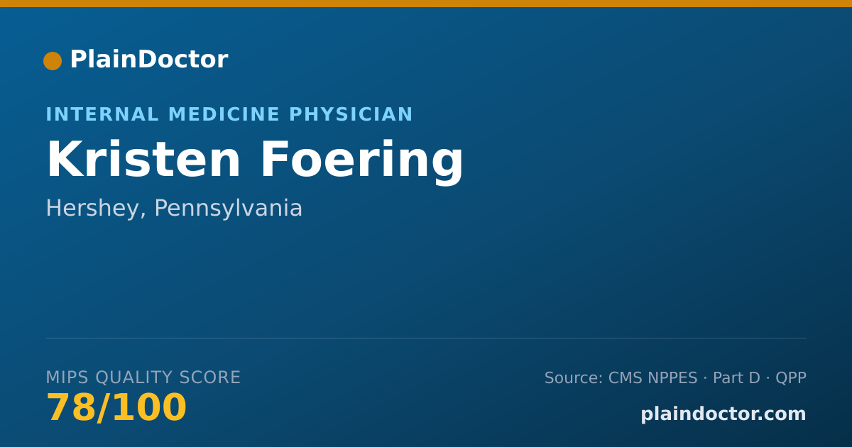 Shareable card for Kristen Foering - Internal Medicine Physician, Hershey, PA