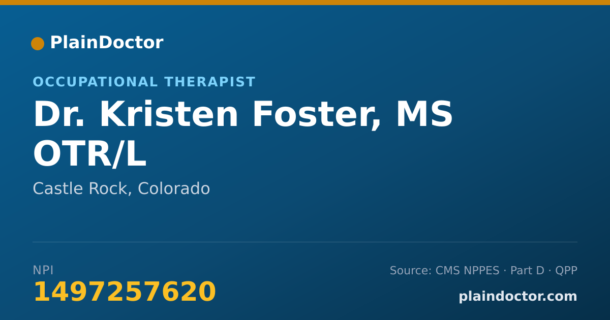 Shareable card for Kristen Foster, MS OTR/L - Occupational Therapist, Castle Rock, CO