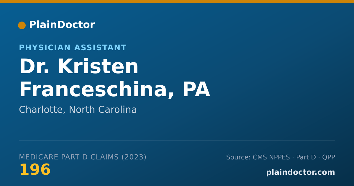 Shareable card for Kristen Franceschina, PA - Physician Assistant, Charlotte, NC