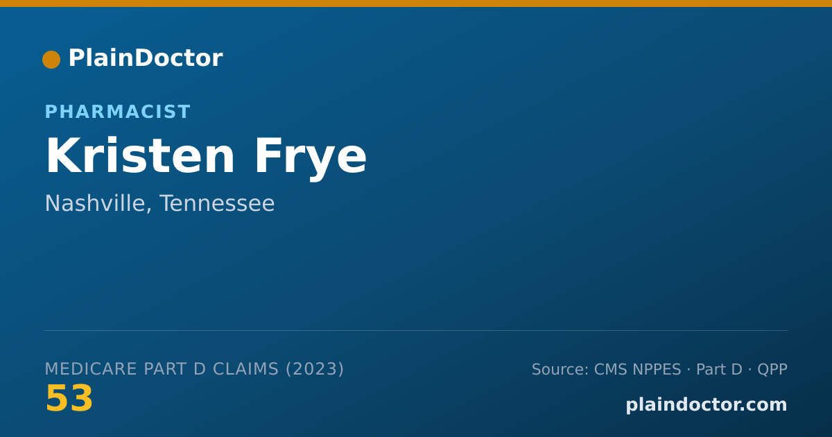 Shareable card for Kristen Frye - Pharmacist, Nashville, TN