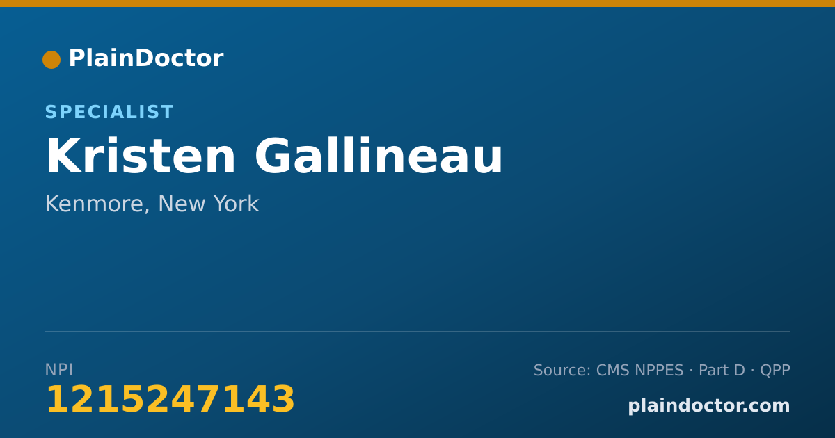 Shareable card for Kristen Gallineau - Specialist, Kenmore, NY