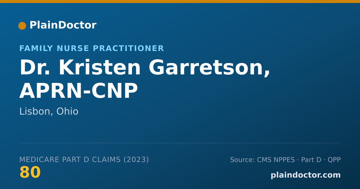 Shareable card for Kristen Garretson, APRN-CNP - Family Nurse Practitioner, Lisbon, OH